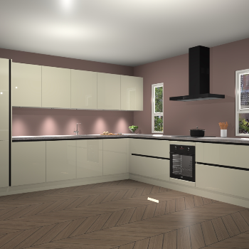 Magnolia hoogglans greeploze keuken Solola 87309