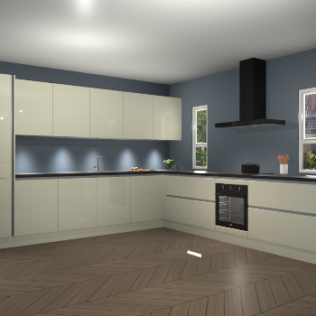 Magnolia hoogglans greeploze keuken Solola 87319