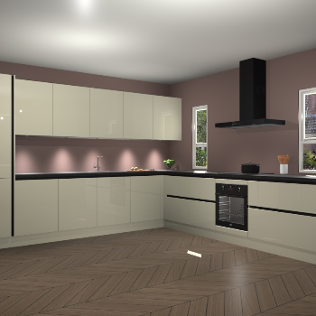 Magnolia hoogglans greeploze keuken Solola 87322