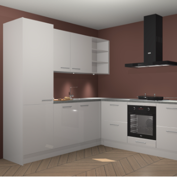 Zijdegrijze hoogglans keuken Turek 80644