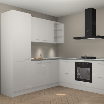 Zijdegrijze hoogglans keuken Turek 80645