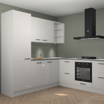 Zijdegrijze hoogglans keuken Turek 80647