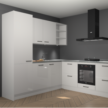 Zijdegrijze hoogglans keuken Turek 80648