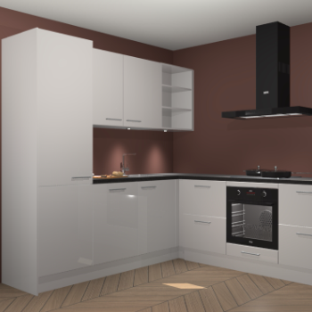 Zijdegrijze hoogglans keuken Turek 80650