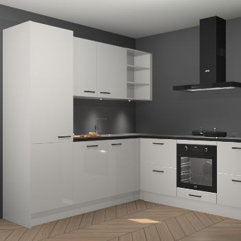 Zijdegrijze hoogglans keuken Turek 80654