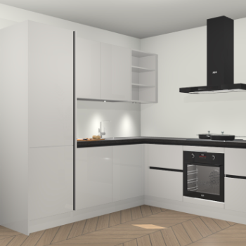 Zijdegrijze hoogglans greeploze keuken Turek 80655