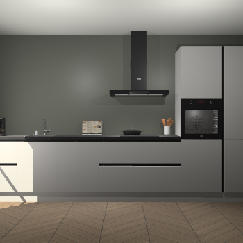 Zijdegrijze hoogglans greeploze keuken Leuven 49834