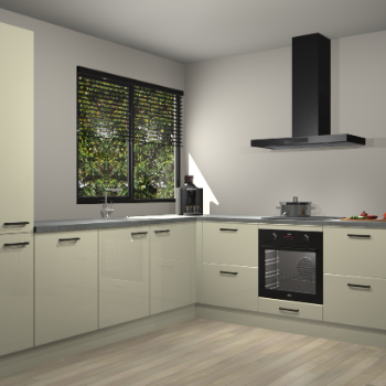 Magnolia hoogglans keuken Benidorm 48387