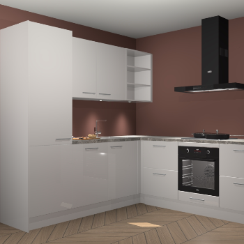 Zijdegrijze hoogglans keuken Turek 80656