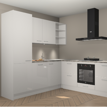 Zijdegrijze hoogglans keuken Turek 80657