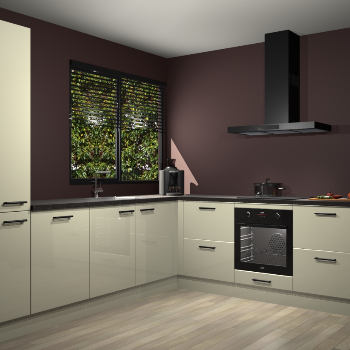 Magnolia hoogglans keuken Benidorm 48436
