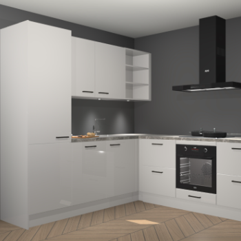 Zijdegrijze hoogglans keuken Turek 80660