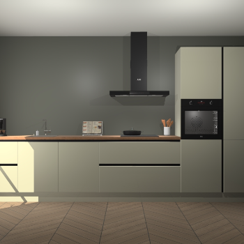 Magnolia hoogglans greeploze keuken Leuven 49862