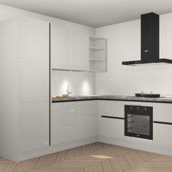 Zijdegrijze hoogglans greeploze keuken Turek 80661