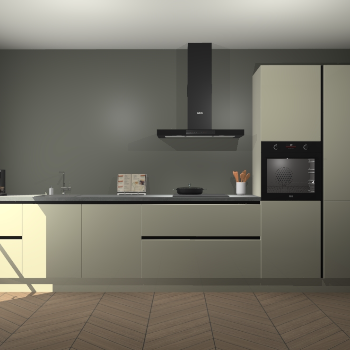 Magnolia hoogglans greeploze keuken Leuven 50886