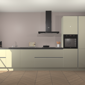 Magnolia hoogglans greeploze keuken Leuven 49949