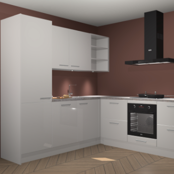 Zijdegrijze hoogglans keuken Turek 80662