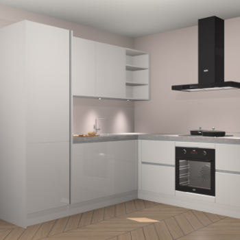 Zijdegrijze hoogglans greeploze keuken Turek 80664