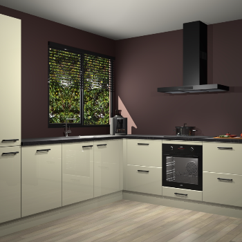 Magnolia hoogglans keuken Benidorm 48531