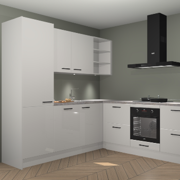 Zijdegrijze hoogglans keuken Turek 80665