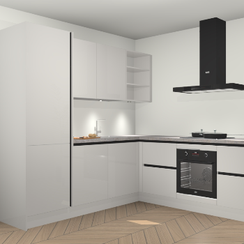 Zijdegrijze hoogglans greeploze keuken Turek 80671