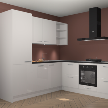 Zijdegrijze hoogglans keuken Turek 80674