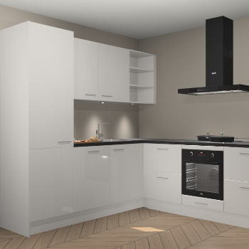 Zijdegrijze hoogglans keuken Turek 80675