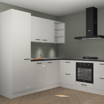 Zijdegrijze hoogglans keuken Turek 80677