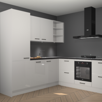 Zijdegrijze hoogglans keuken Turek 80678