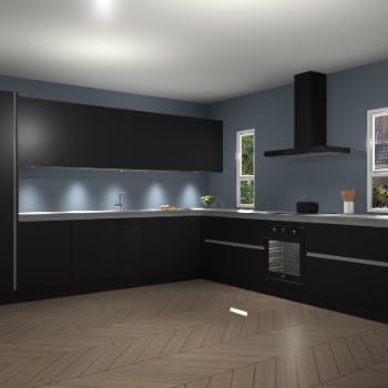 Zwarte greeploze keuken Solola 86987