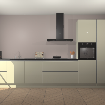 Magnolia hoogglans greeploze keuken Leuven 50029