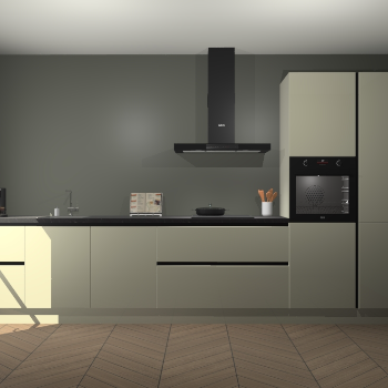 Magnolia hoogglans greeploze keuken Leuven 50032