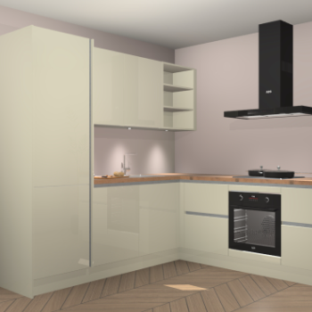 Magnolia hoogglans greeploze keuken Turek 80869