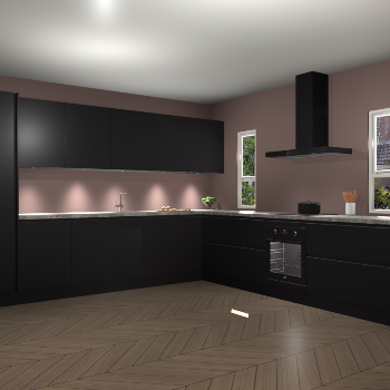 Zwarte greeploze keuken Solola 87002