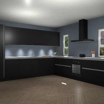 Zwarte greeploze keuken Solola 87005