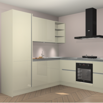 Magnolia hoogglans greeploze keuken Turek 80888