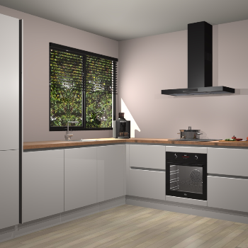 Zijdegrijze greeploze keuken Benidorm 50648