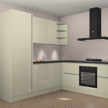 Magnolia hoogglans greeploze keuken Turek 80942