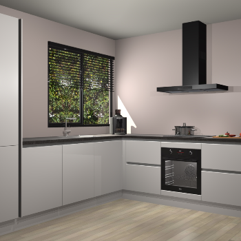 Zijdegrijze greeploze keuken Benidorm 50686