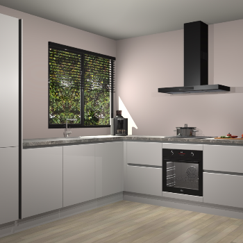 Zijdegrijze greeploze keuken Benidorm 50692