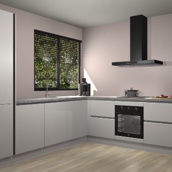 Zijdegrijze greeploze keuken Benidorm 50732