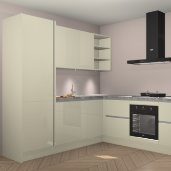 Magnolia hoogglans greeploze keuken Turek 80948