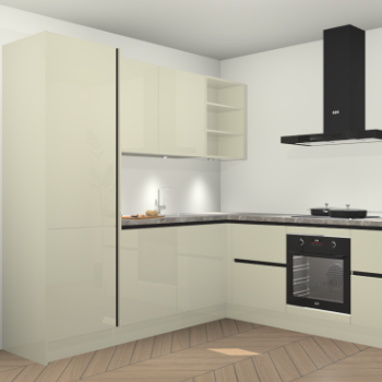 Magnolia hoogglans greeploze keuken Turek 80952