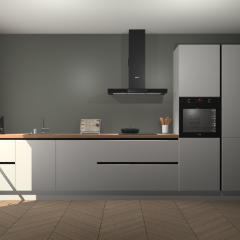 Zijdegrijze greeploze keuken Leuven 48875