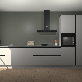 Zijdegrijze greeploze keuken Leuven 48905