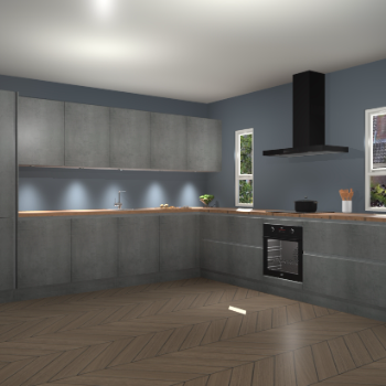 Beton Parelgrijs greeploze keuken Solola 87731