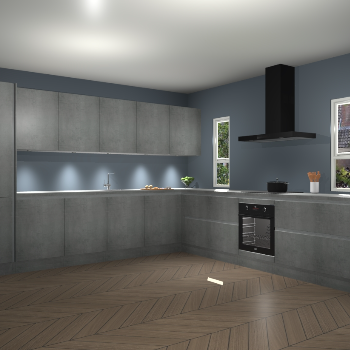 Beton Parelgrijs greeploze keuken Solola 87741