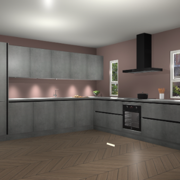 Beton Parelgrijs greeploze keuken Solola 87745