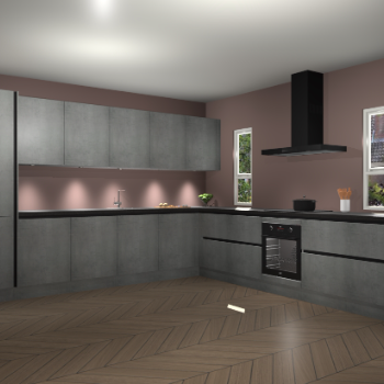 Beton Parelgrijs greeploze keuken Solola 87753