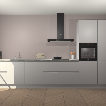 Zijdegrijze greeploze keuken Leuven 48985